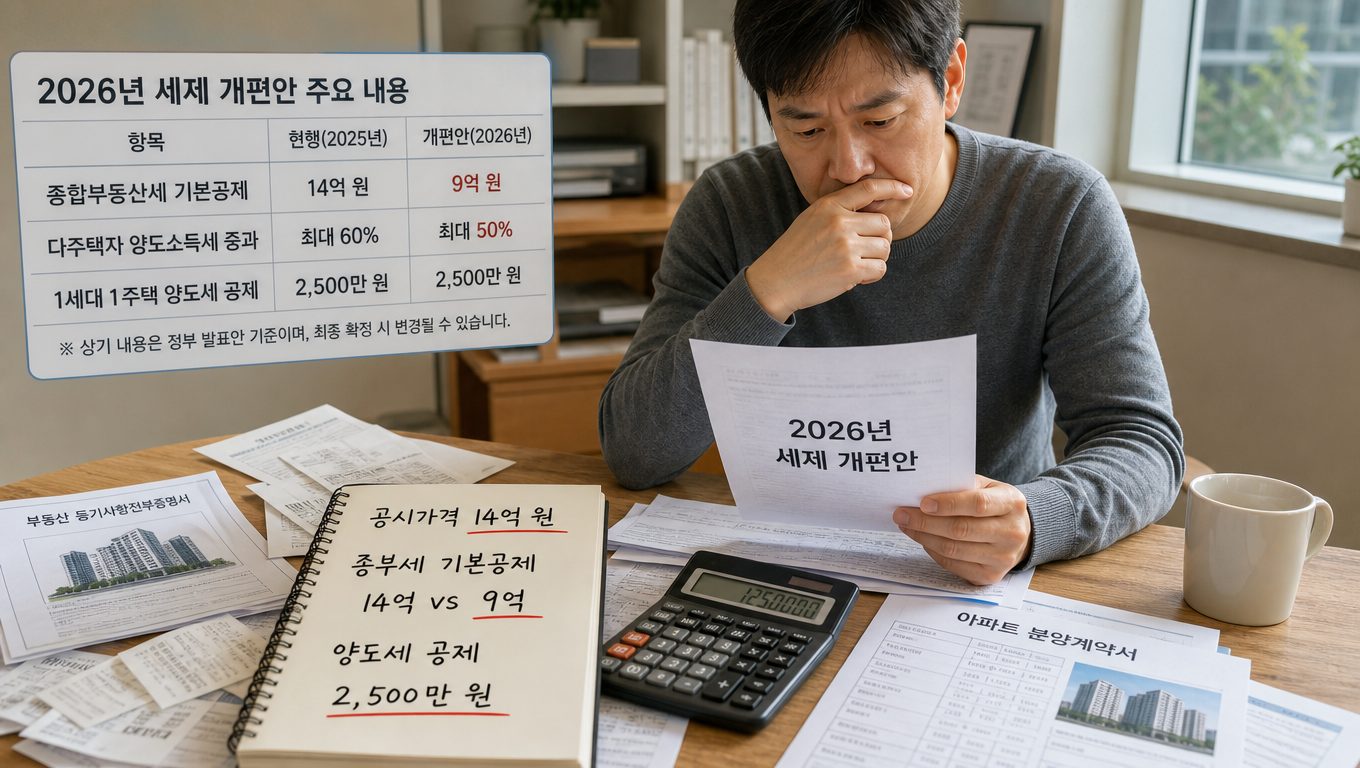 세제개편안 요약: 1주택자 종부세와 양도세 변화
